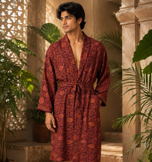 Silky Soft Mens Kimono Robe | Masculine Elegant Classic Sustainable Vintage House Robe gift, Timeless Comfy Lounge Beach Cover Up, Nightwear