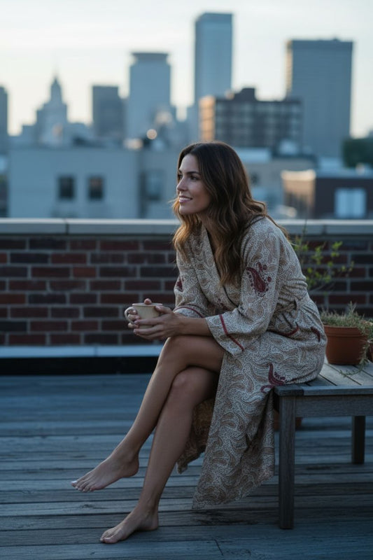 Recycle Silk Sari Women Kimono | Boho Chic Robe House, Beach Cover Up Vintage Bridesmaid Lounge Dressing Gown l Resort Wear Gypsy Nightwear