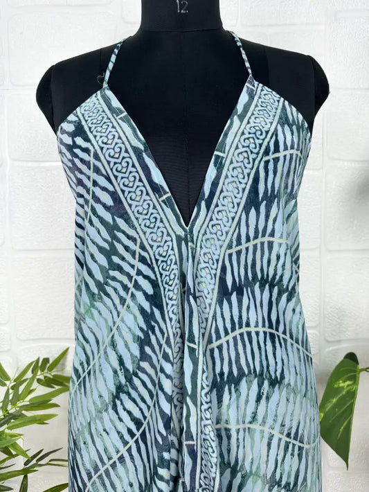 Boho Recycelte Seide Magisches Sommer Maxikleid Strandüberzug