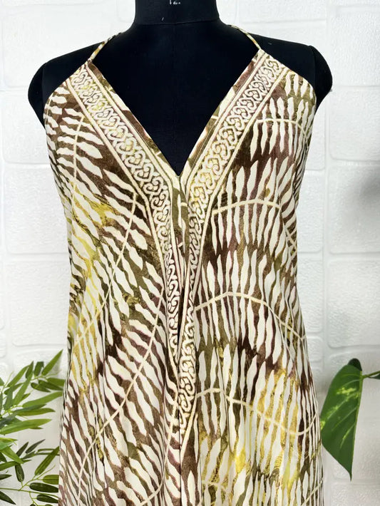 Boho Recycelte Seide Magisches Sommer Maxikleid Strandüberzug