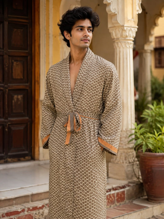 Silky Soft Mens Kimono Robe | Masculine Elegant Classic Sustainable Vintage House Robe gift, Timeless Comfy Lounge Beach Cover Up, Nightwear