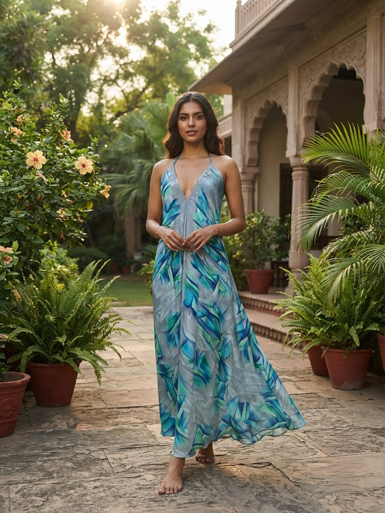 Womens Clothing Maxi Halter Neck Dress