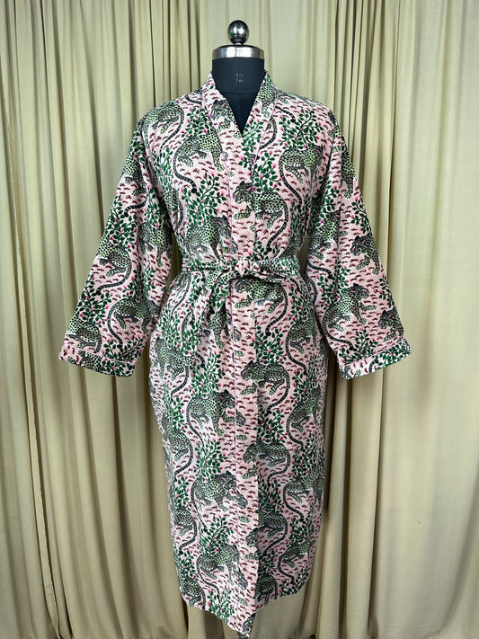 Luxury Velvet Kimono Unisex House Robe | Boho Jacket Autumn Winter Christmas Gift Elegant Reversible Silk Lined | Quirky Gown Animal Floral