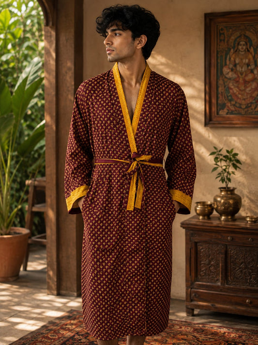 Silky Soft Mens Kimono Robe | Masculine Elegant Classic Sustainable Vintage House Robe gift, Timeless Comfy Lounge Beach Cover Up, Nightwear