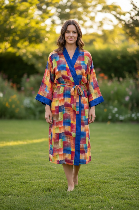 Recycle Silk Sari Women Kimono | Boho Chic Robe House, Beach Cover Up Vintage Bridesmaid Lounge Dressing Gown l Resort Wear Gypsy Nightwear