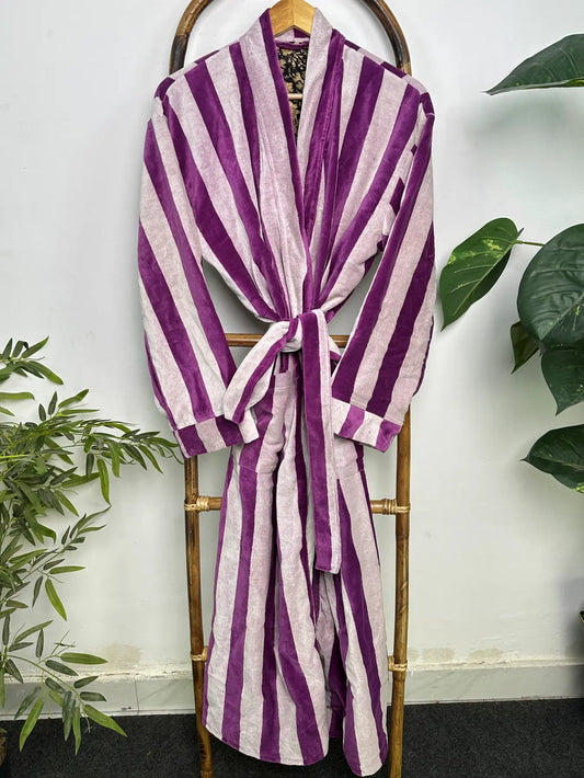 Cozy Velvet Womens Kimono | Boho Dressing Gown Reversible With Lining, Womens Clothing, Bridal Robe, Smoking Jacket For Him, Gift For Her