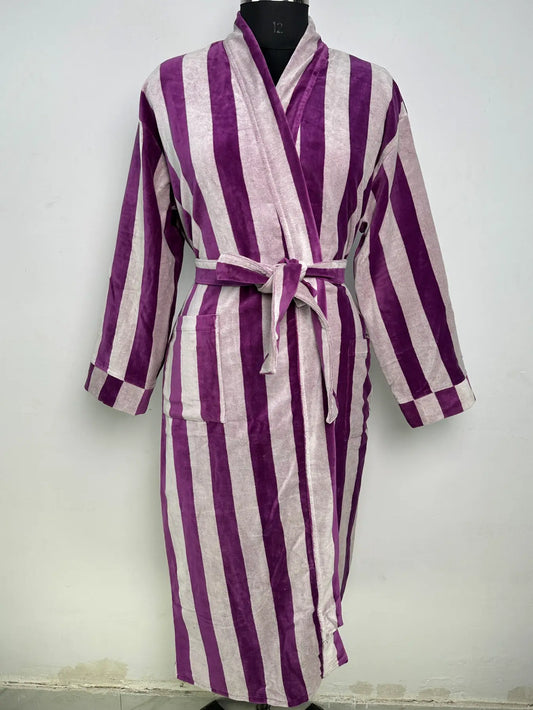 Cozy Velvet Womens Kimono | Boho Dressing Gown Reversible With Lining, Womens Clothing, Bridal Robe, Smoking Jacket For Him, Gift For Her