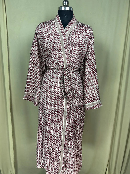 Recycle Silk Sari Women Kimono | Boho Chic Robe House, Beach Cover Up Vintage Bridesmaid Lounge Dressing Gown l Resort Wear Gypsy Nightwear