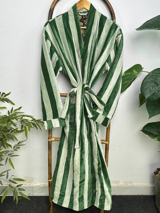 Luxury Velvet Womens Kimono | Boho Reversible Dressing Gown With Lining, Womens Clothing, Bridal Robe, Smoking Jacket For Him, Spa Gift