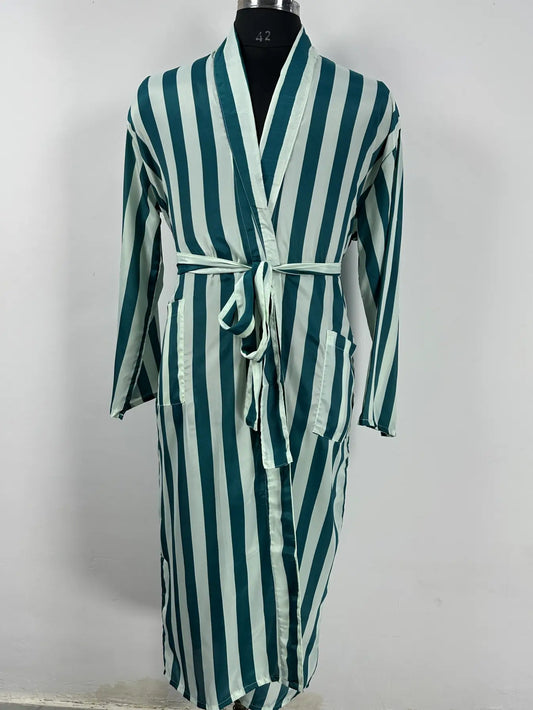 Men's Silk Kimono Bathrobe | Long Lightweight Lounge Robe with Pockets | One Size Comfortable Breathable Spa Resort Beach CoverUp Housecoat
