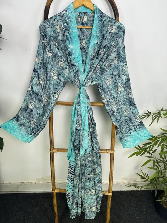 Silky Soft Mens Kimono Robe | Masculine Elegant Classic Sustainable Vintage House Robe gift, Timeless Comfy Lounge Beach Cover Up, Nightwear