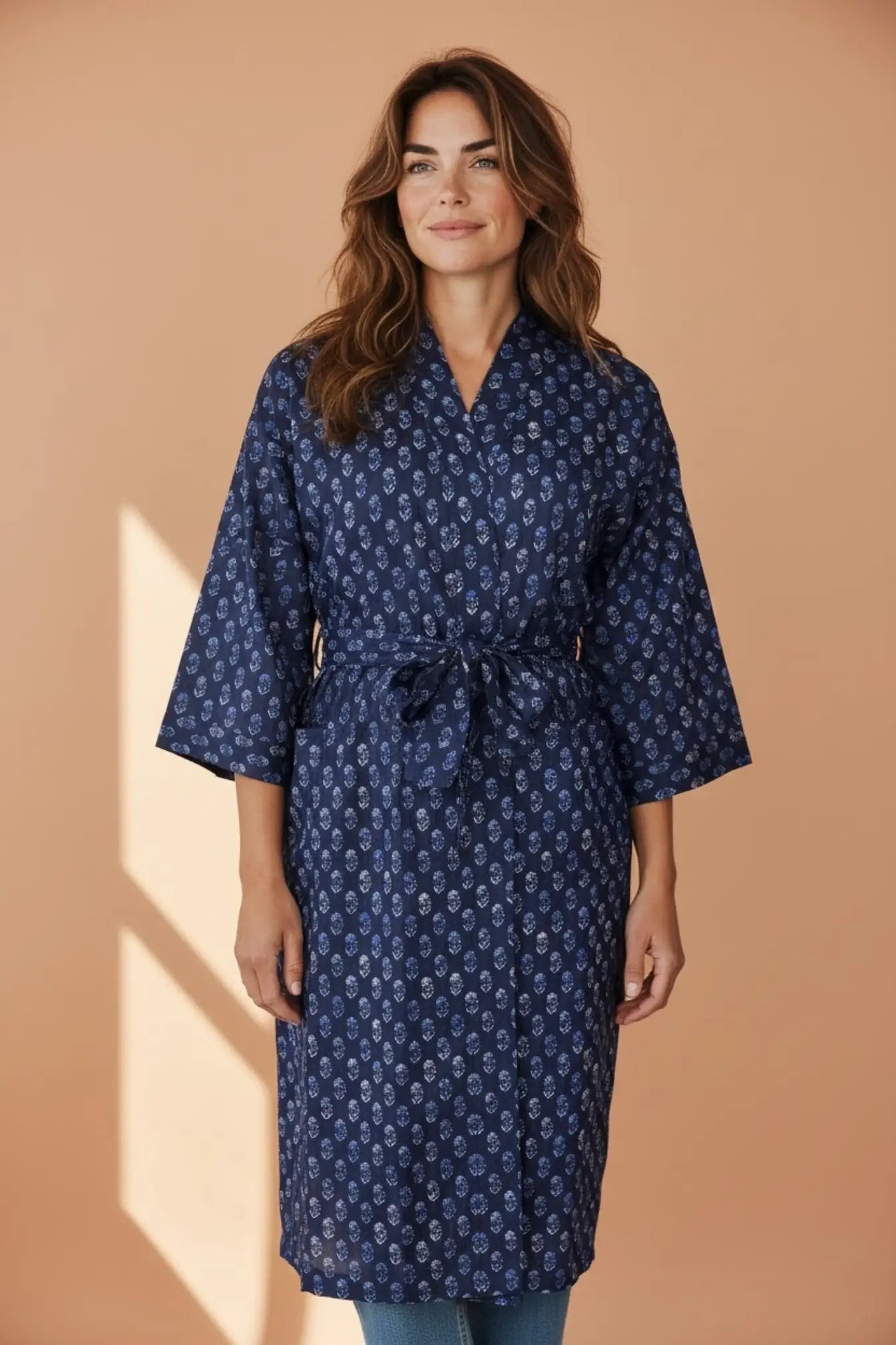 Pure Cotton Handblock Kimono