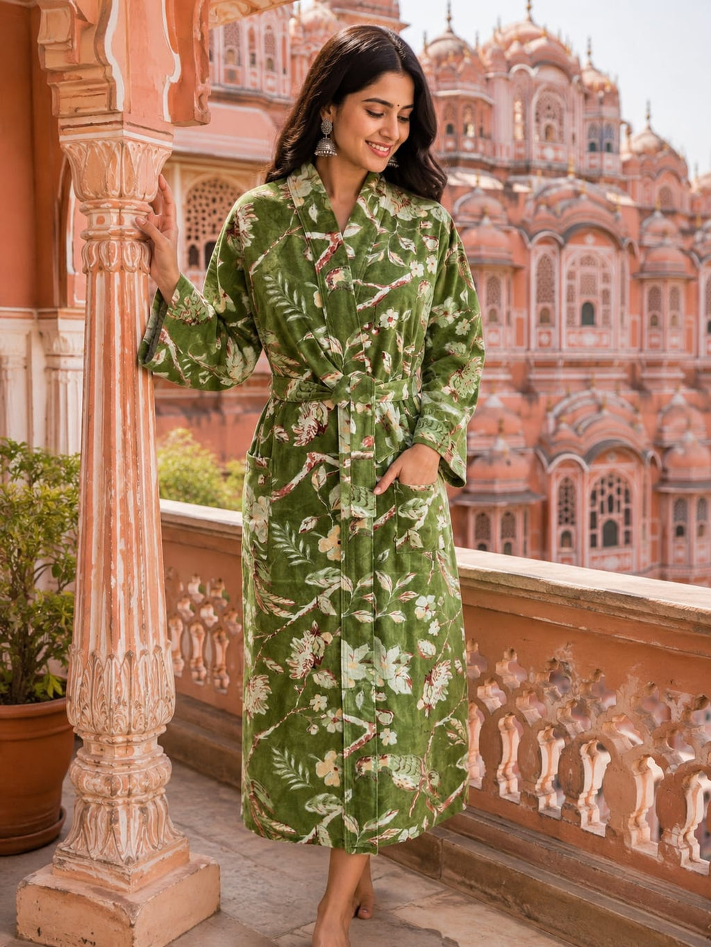 Velvet Womens Kimono | Boho Reversible Dressing Gown with Lining, Bridal Robe & Women's Clothing | Spa Gift for Her, Smoking Jacket for Her