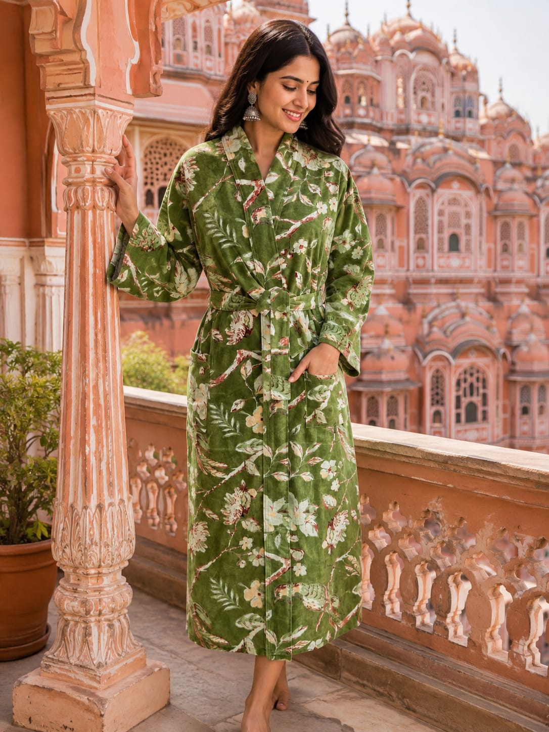 Velvet Womens Kimono | Boho Reversible Dressing Gown with Lining, Bridal Robe & Women's Clothing | Spa Gift for Her, Smoking Jacket for Her