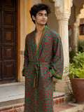 Silky Soft Mens Kimono Robe | Masculine Elegant Classic Sustainable Vintage House Robe gift, Timeless Comfy Lounge Beach Cover Up, Nightwear