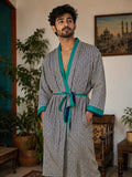 Silky Soft Mens Kimono Robe | Masculine Elegant Classic Sustainable Vintage House Robe gift, Timeless Comfy Lounge Beach Cover Up, Nightwear