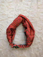 Bohemian Front Knot Handmade Recycled Vintage Silk Sari Headband Hair Accessories Cute Girly Bridesmaids Gift - Set of 3