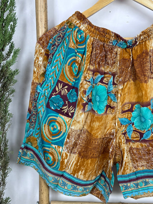 Men's Silk Blend Boho Long Boxer, Nightwear, Loungewear ,Beachwear ,Housewear ,Fitnesswear ,Holidays wear or Everyday Use | L/XL Size