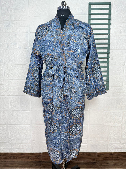 Boho hommes Patola doux soie Kimono homme Regal House Robe de plage