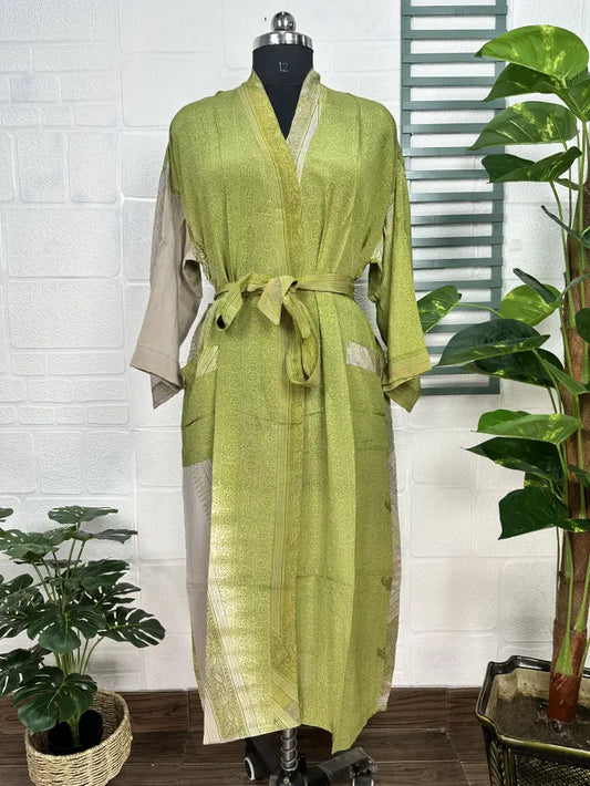 Vintage Crepe Silk Kimono Soft Comfy Robe Lightweight Luxury Loungewear  | Perfect Gift For Her