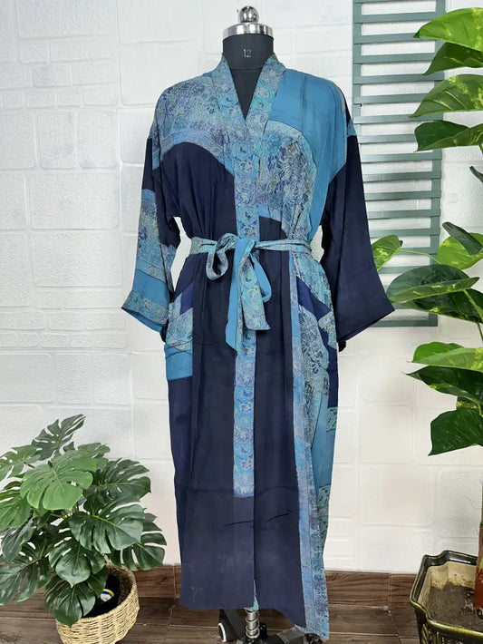 Vintage Crepe Silk Kimono Soft Comfy Robe Lightweight Luxury Loungewear  | Perfect Gift For Her