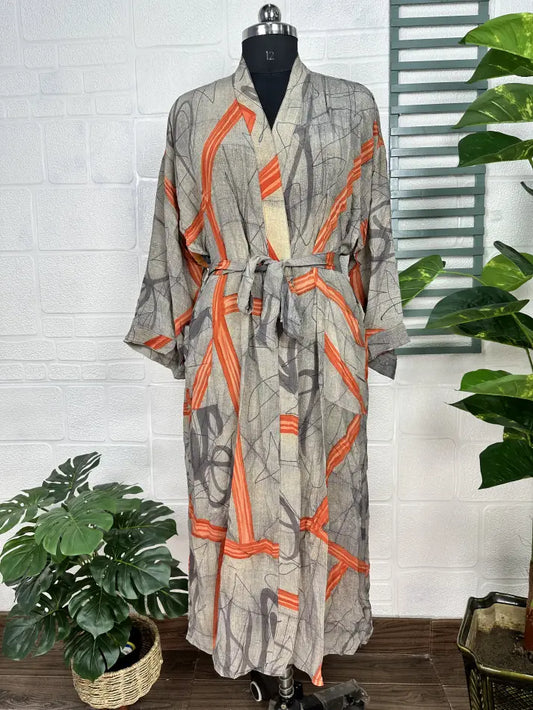 Vintage Crepe Silk Kimono Soft Comfy Robe Lightweight Luxury Loungewear  | Perfect Gift For Her