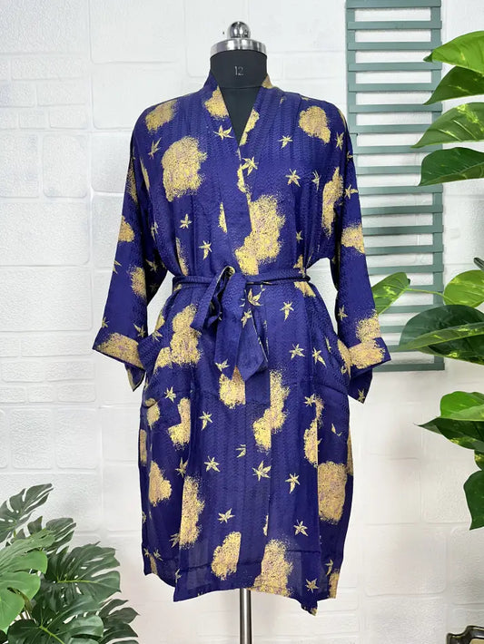 Vintage Crepe Silk Kimono Soft Comfy Robe Lightweight Luxury Loungewear  | Perfect Gift For Her