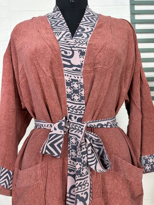 Vintage Crepe Silk Kimono Soft Comfy Robe Lightweight Luxury Loungewear  | Perfect Gift For Her