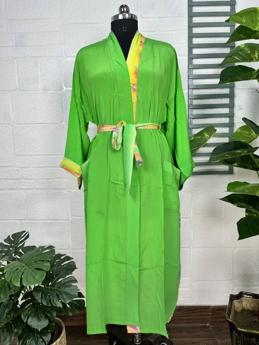 Vintage Crepe Silk Kimono Soft Comfy Robe Lightweight Luxury Loungewear  | Perfect Gift For Her