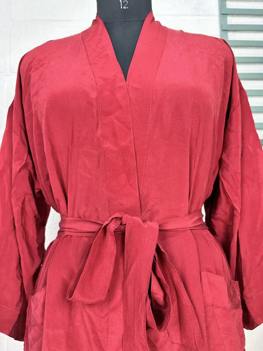 Vintage Crepe Silk Kimono Soft Comfy Robe Lightweight Luxury Loungewear  | Perfect Gift For Her