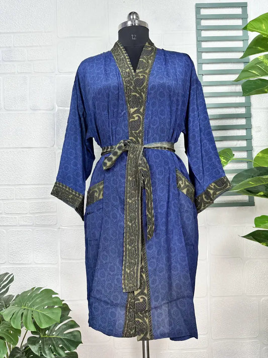 Vintage Crepe Silk Kimono Soft Comfy Robe Lightweight Luxury Loungewear  | Perfect Gift For Her