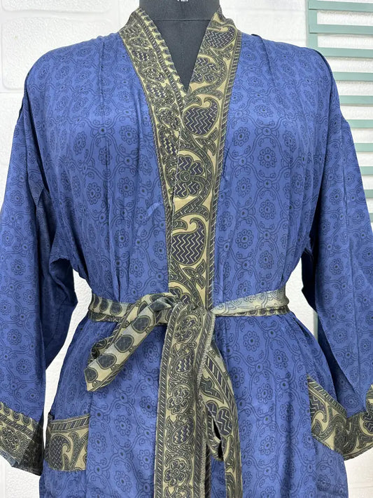 Vintage Crepe Silk Kimono Soft Comfy Robe Lightweight Luxury Loungewear  | Perfect Gift For Her