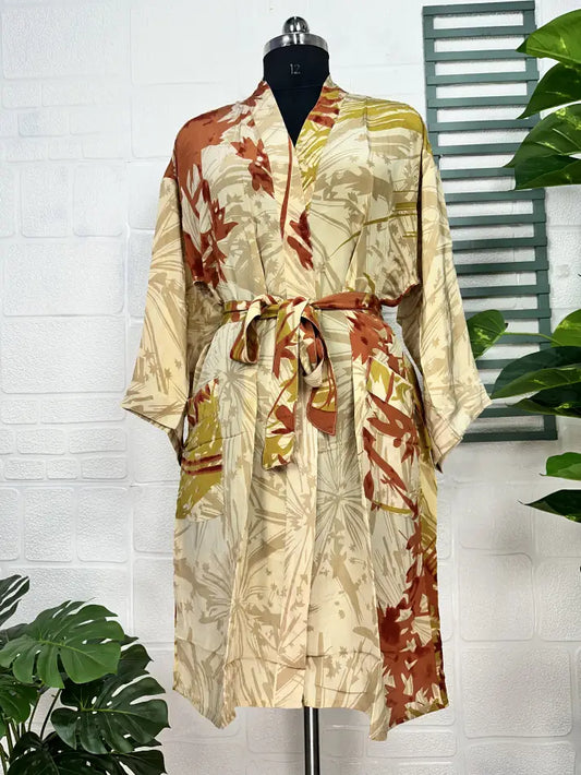 Vintage Crepe Silk Kimono Soft Comfy Robe Lightweight Luxury Loungewear  | Perfect Gift For Her