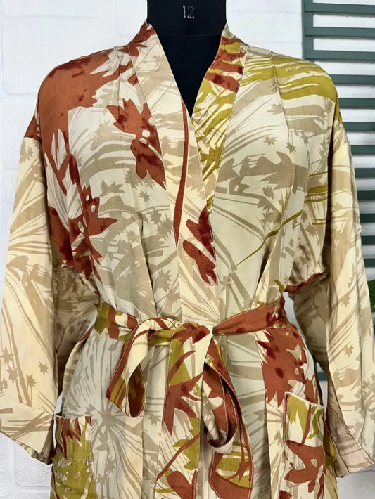 Vintage Crepe Silk Kimono Soft Comfy Robe Lightweight Luxury Loungewear  | Perfect Gift For Her