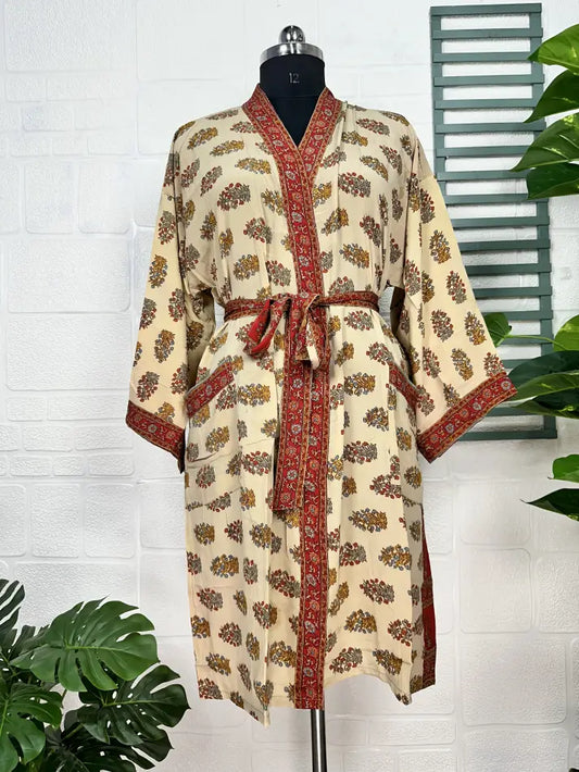 Vintage Crepe Silk Kimono Soft Comfy Robe Lightweight Luxury Loungewear  | Perfect Gift For Her