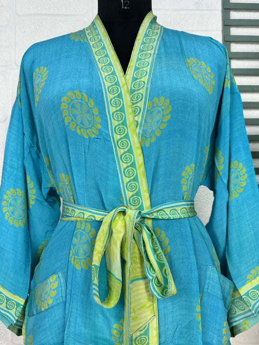 Vintage Crepe Silk Kimono Soft Comfy Robe Lightweight Luxury Loungewear  | Perfect Gift For Her