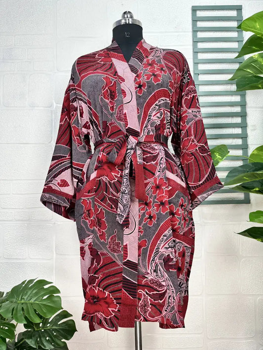 Vintage Crepe Silk Kimono Soft Comfy Robe Lightweight Luxury Loungewear  | Perfect Gift For Her