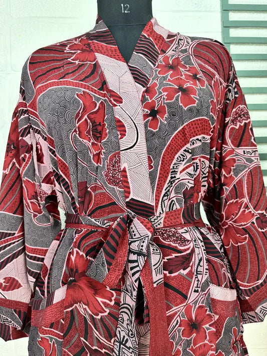 Vintage Crepe Silk Kimono Soft Comfy Robe Lightweight Luxury Loungewear  | Perfect Gift For Her