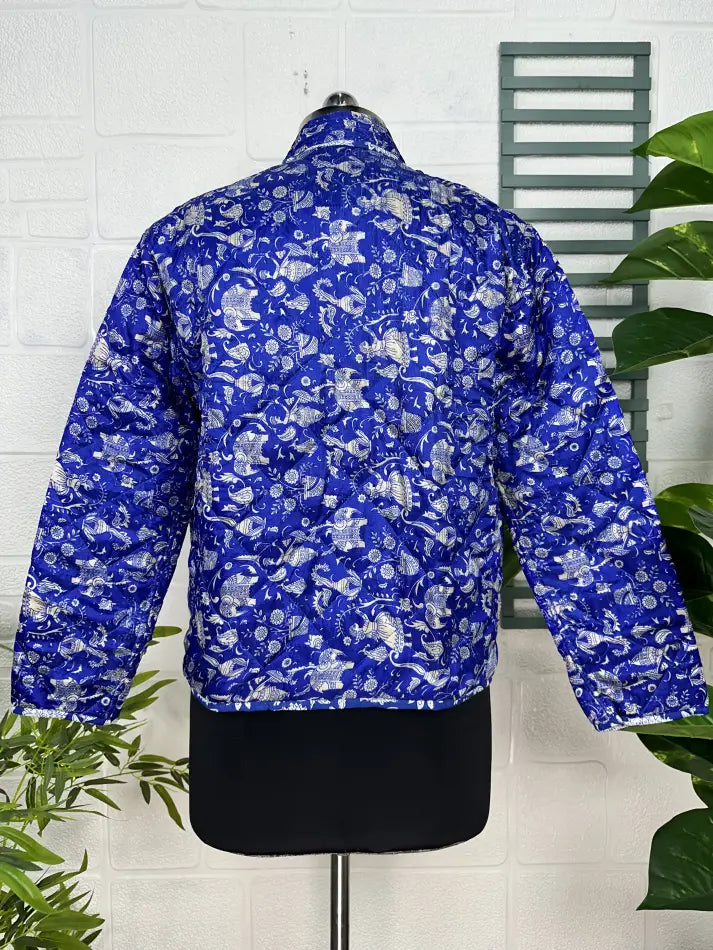 Silk Quilted Reversible Jacket Soft Lightweight Warm Perfect For Fall Winter