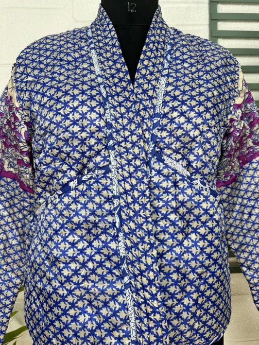 Silk Quilted Reversible Jacket Soft Lightweight Warm Perfect For Fall Winter