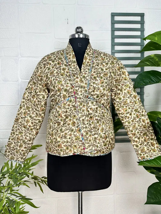 Silk Quilted Reversible Jacket Soft Lightweight Warm Perfect For Fall Winter