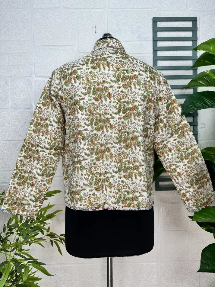 Silk Quilted Reversible Jacket Soft Lightweight Warm Perfect For Fall Winter