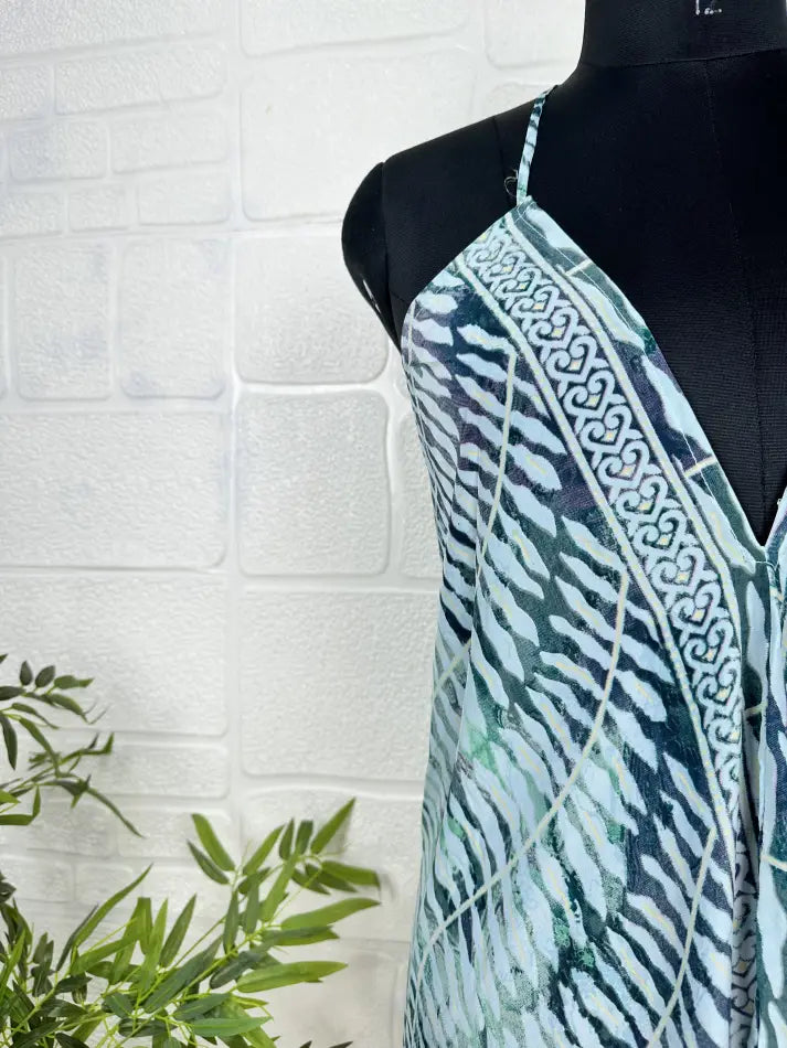 Boho Recycelte Seide Magisches Sommer Maxikleid Strandüberzug