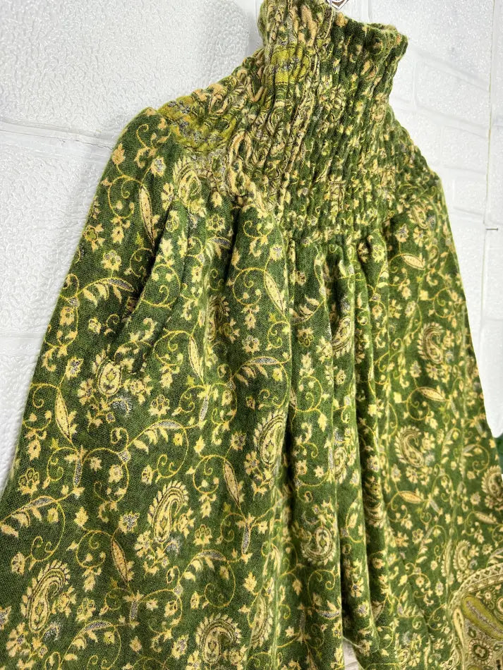 Unisex Yak Wool Blend Harem Pants in paisley
