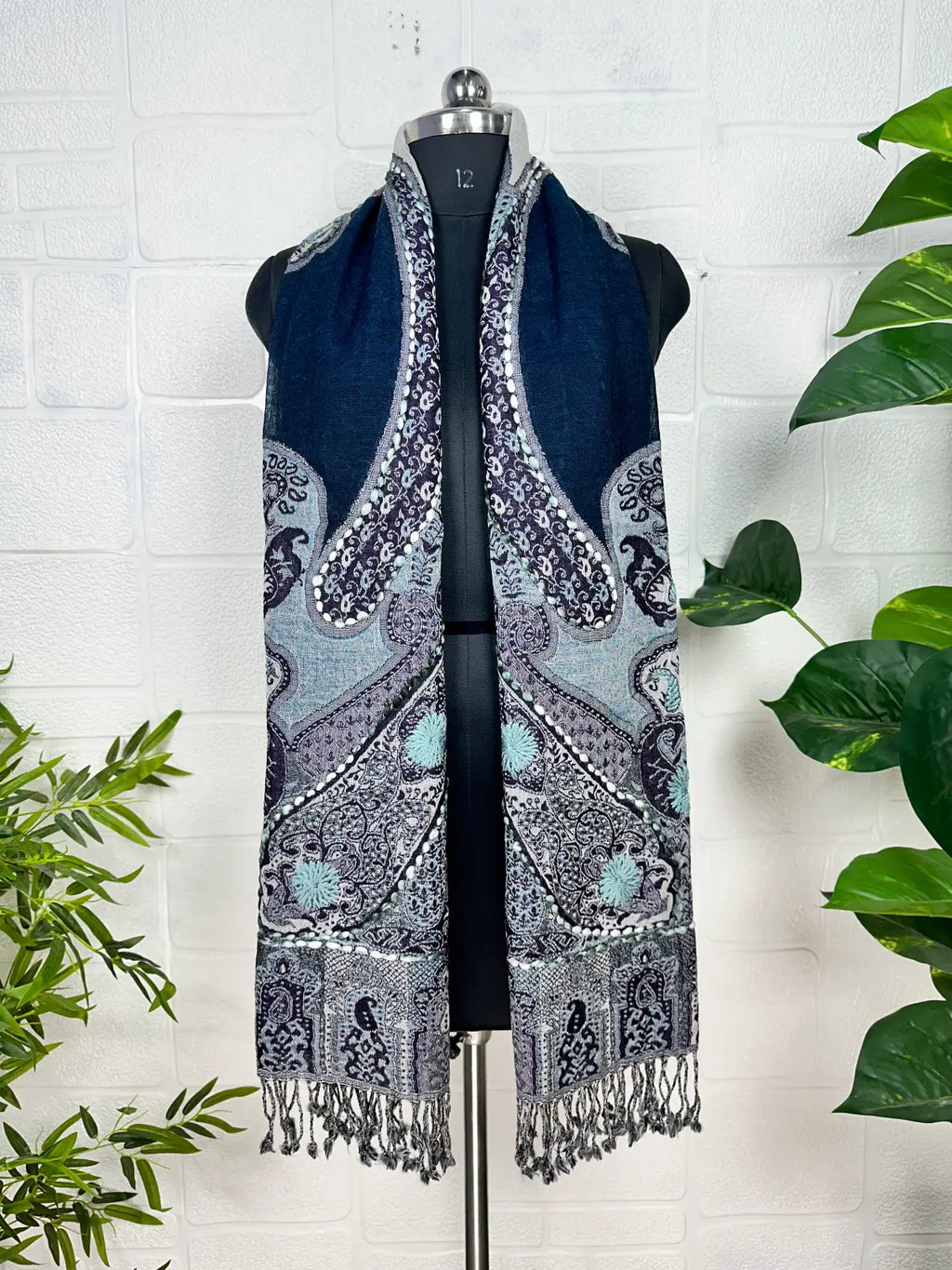 Suzani embroidered Wool Shawl