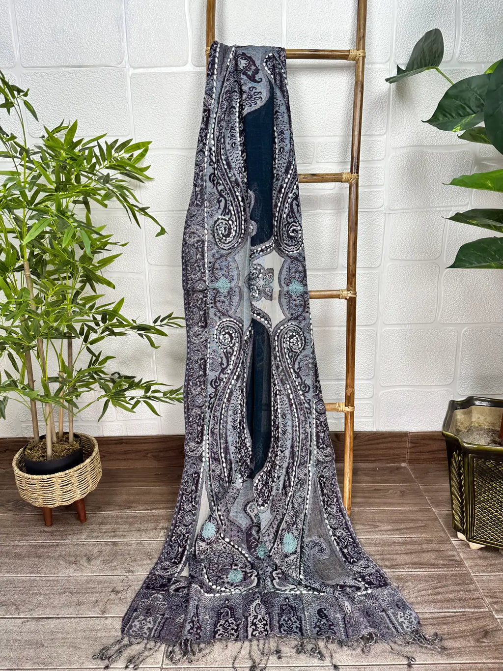 Suzani embroidered Wool Shawl