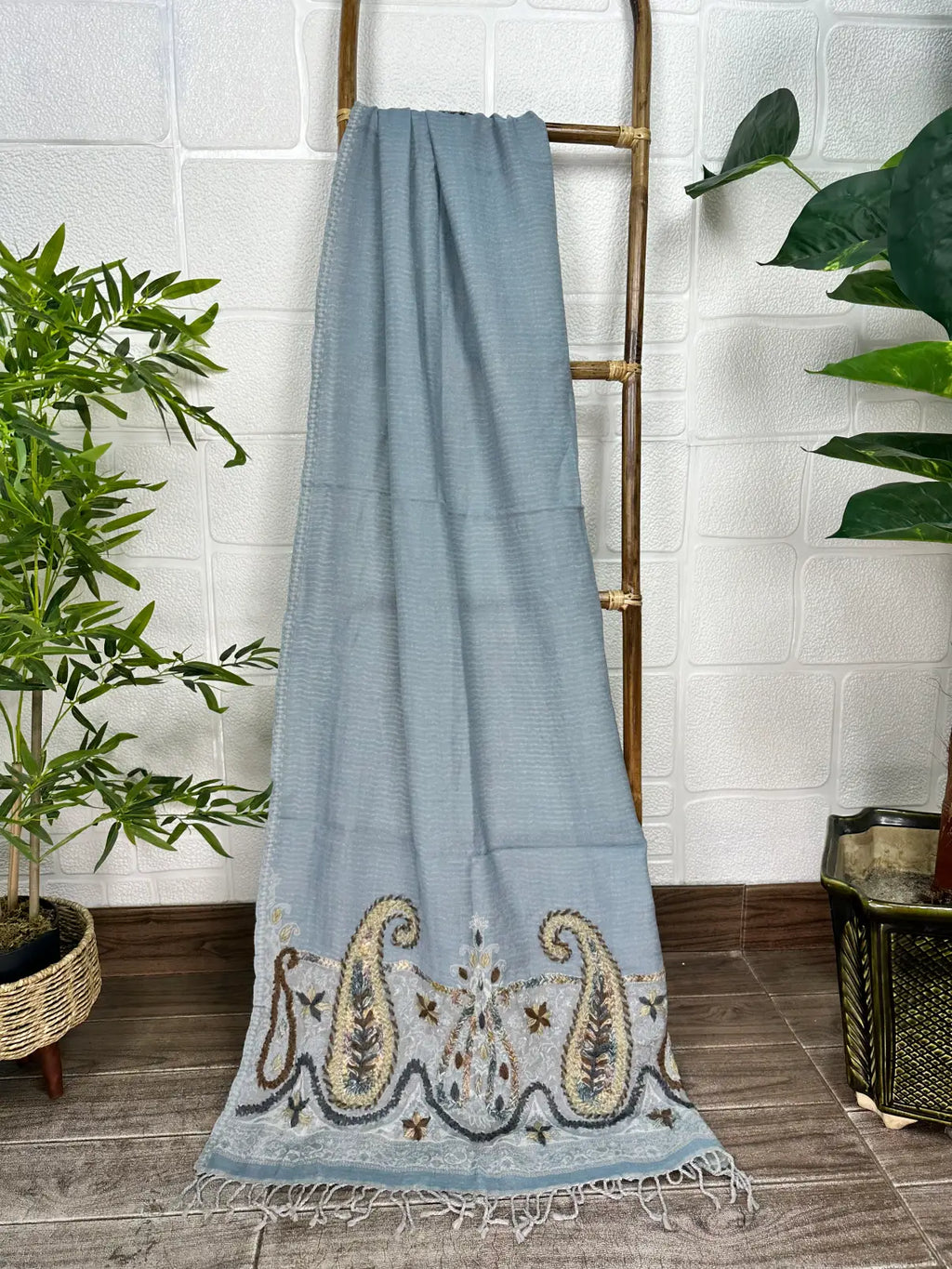 Suzani embroidered Wool Shawl