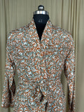 Men's Silky Kimono Robe in orange floral