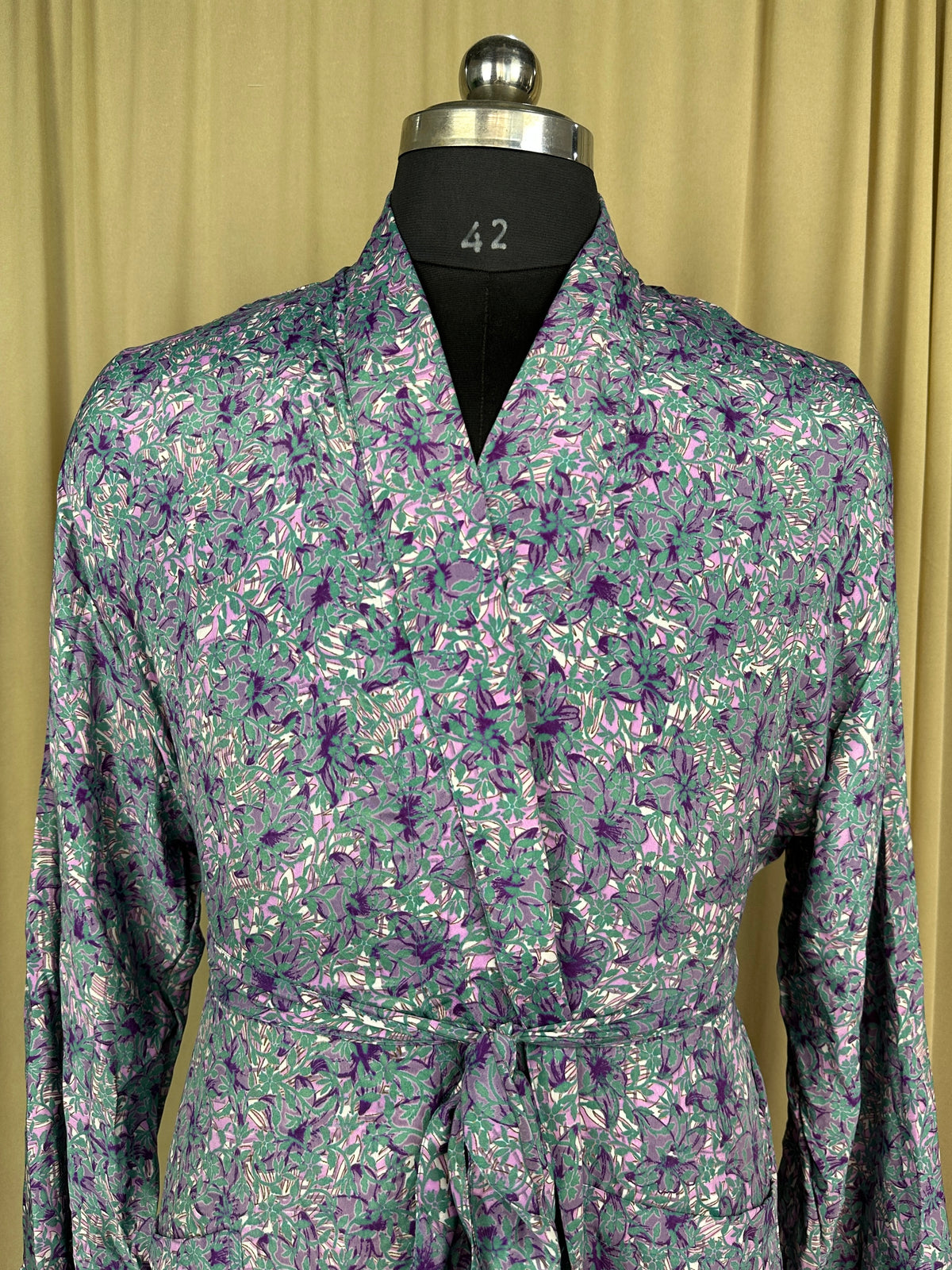 Silky Soft Menâ€™s Kimono Robe | Masculine Elegant Classic Sustainable Vintage House Robe gift, Timeless Comfy Lounge Beach Wear, White Floral