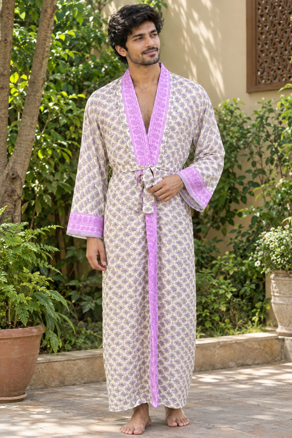 Silky Soft Mens Kimono Robe | Masculine Elegant Classic Sustainable Vintage House Robe gift, Timeless Comfy Lounge Beach Cover Up, Nightwear